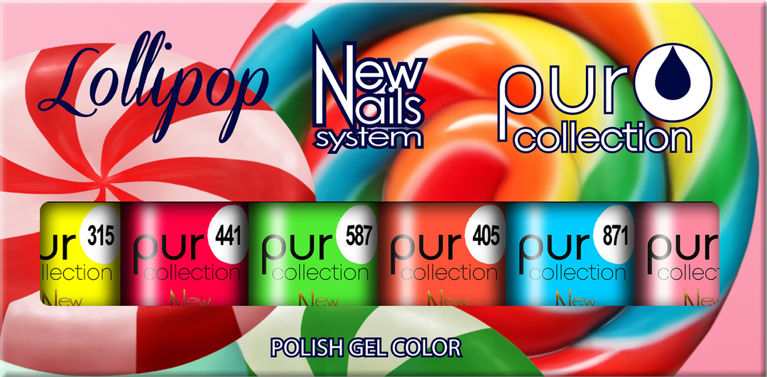 Smalto gel per unghie color semipermanente LOLLIPOP COLLECTION set 6 colori smalto gel per unghie