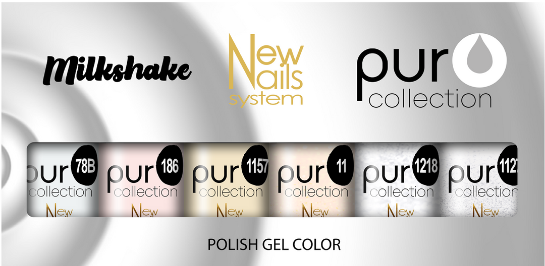 Smalto gel per unghie color semipermanente MILKSHAKE COLLECTION set 6 colori polish gel