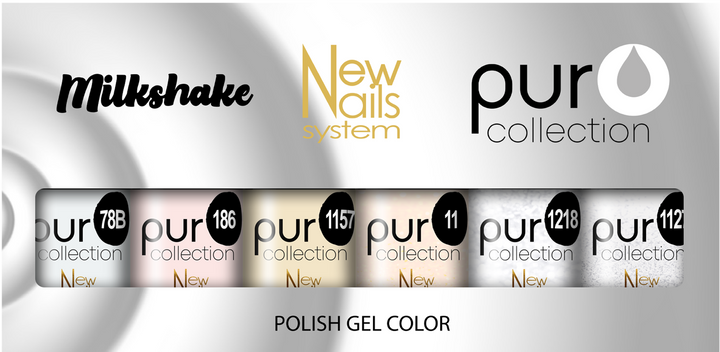 Smalto gel per unghie color semipermanente MILKSHAKE COLLECTION set 6 colori polish gel