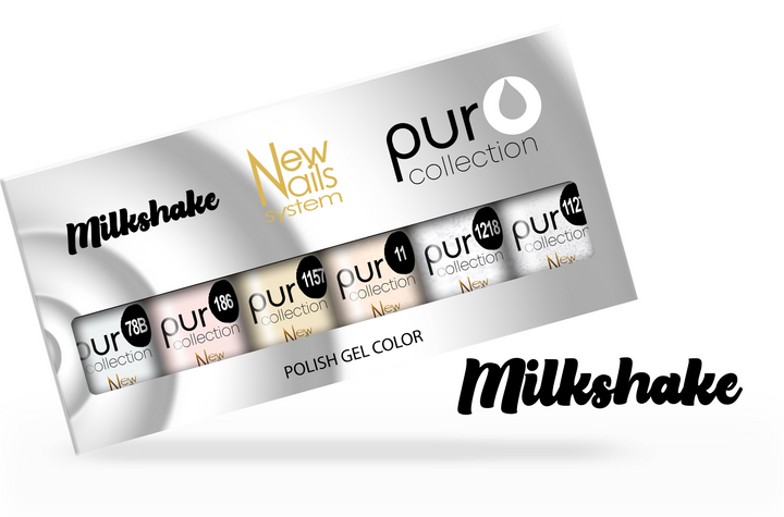 Smalto gel per unghie color semipermanente MILKSHAKE COLLECTION set 6 colori polish gel