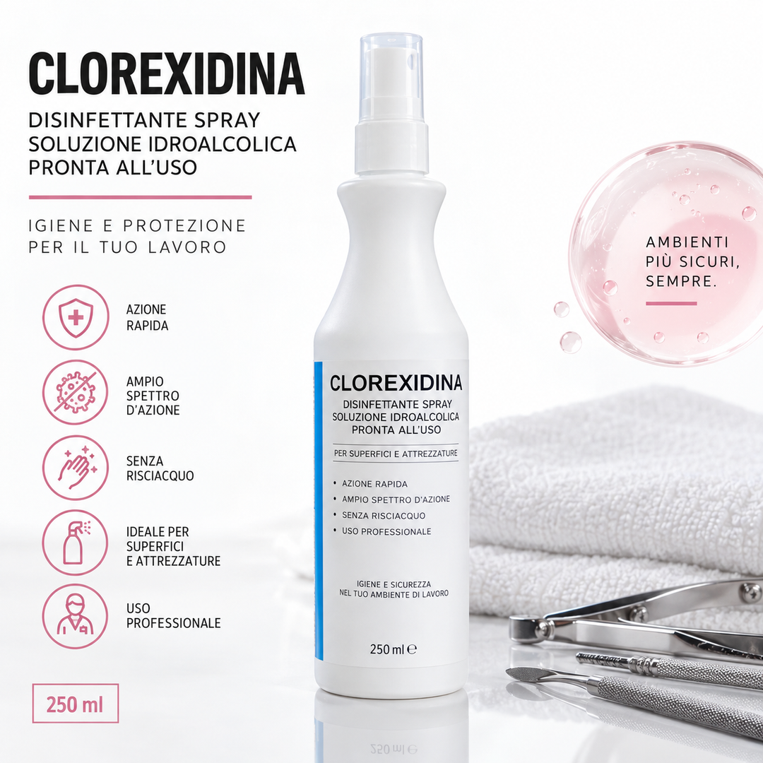 Clorexidina disinfettante spray 250 ml per uso professionale