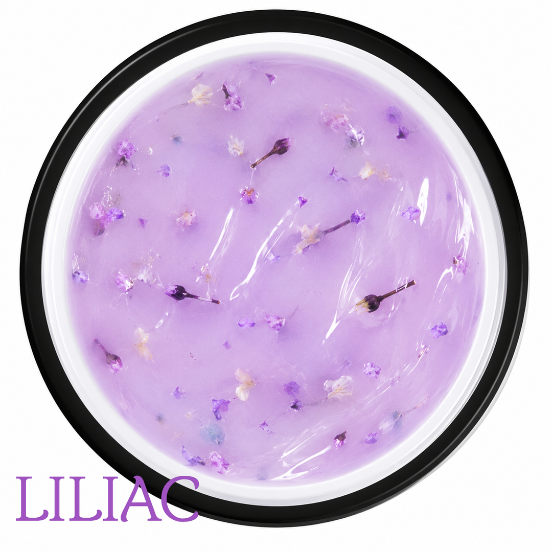 gel_colorato_per_unghie_con_fiori_veri_colore lilla  con fiori veri