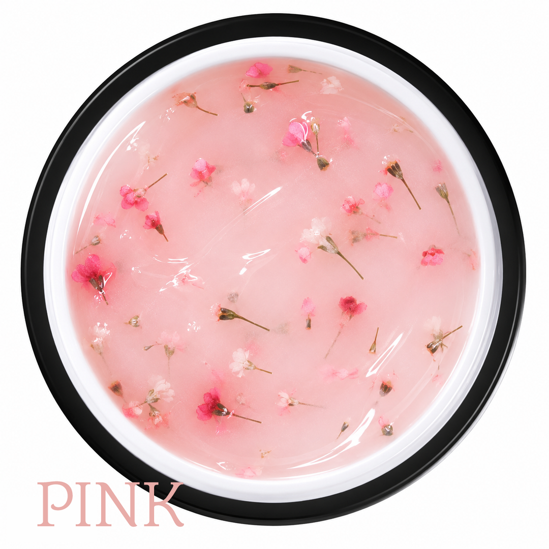 gel_colorato_per_unghie_con_fiori_veri_colore rosa con fiori rossi