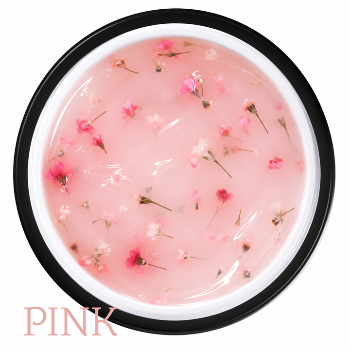 gel_colorato_per_unghie_con_fiori_veri_colore rosa con fiori rossi