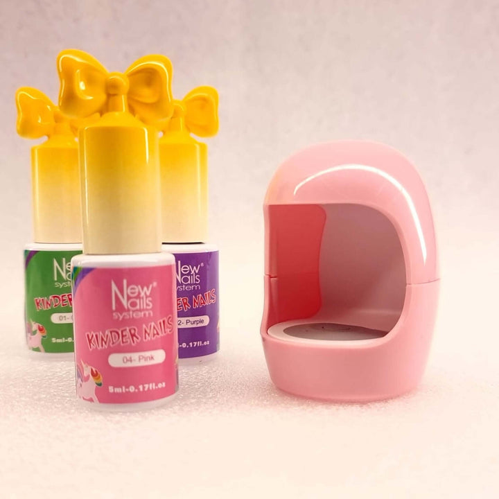 Smalto gel semipermanente per bambine  set 5 colori e accessori