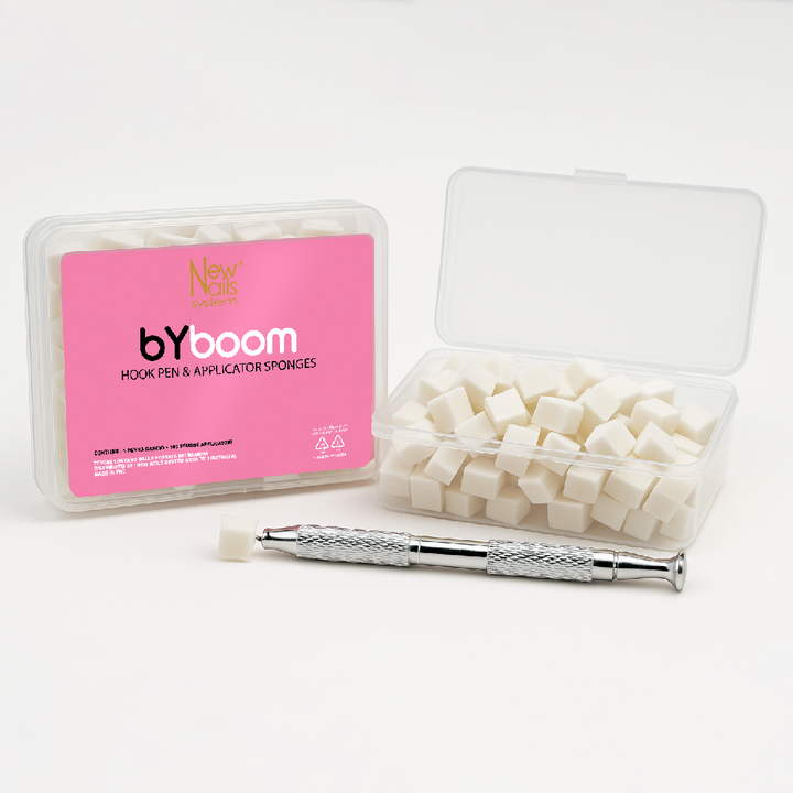 Kit Accessorio BYBOOM – Penna in Alluminio + 100 Spugnette in Lattice per Babyboomer | New Nails System