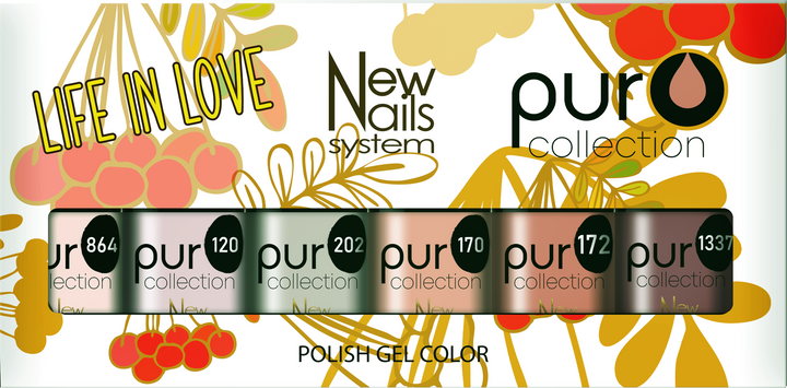 Smalto gel per unghie color semipermanente LIFE IN LOVE COLLECTION set 6 colori polish gel