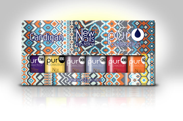 Smalto gel per unghie color semipermanente CARDIGAN COLLECTION set 6 colori polish gel