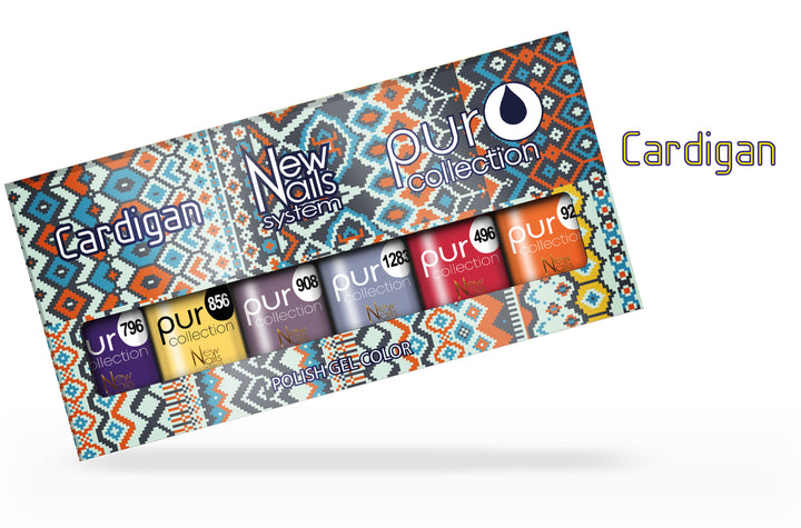 Smalto gel per unghie color semipermanente CARDIGAN COLLECTION set 6 colori polish gel