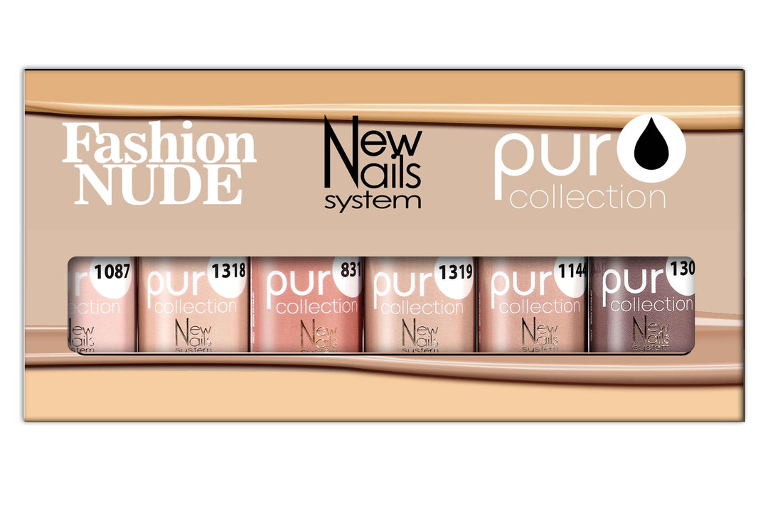 Smalto gel per unghie color semipermanente FASHION NUDE COLLECTION set 6 colori polish gel