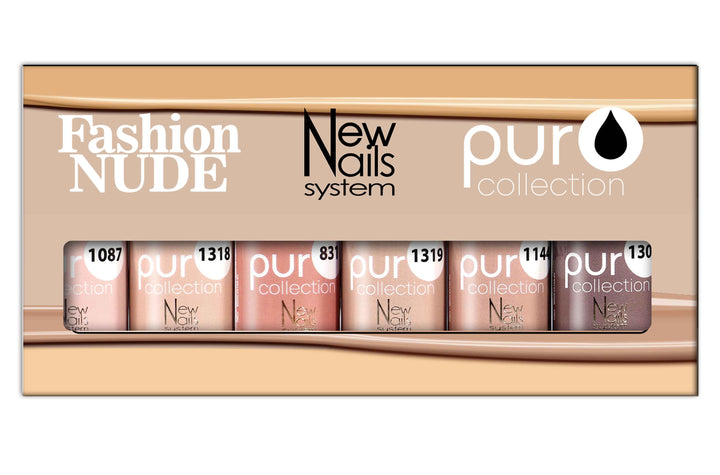 Smalto gel per unghie color semipermanente FASHION NUDE COLLECTION set 6 colori polish gel