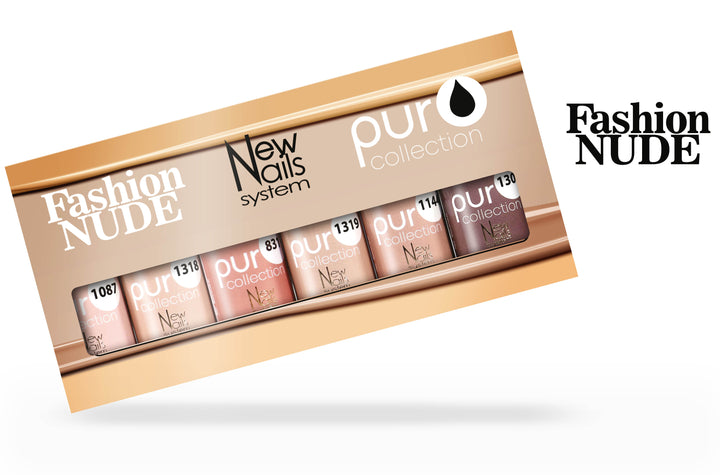 Smalto gel per unghie color semipermanente FASHION NUDE COLLECTION set 6 colori polish gel