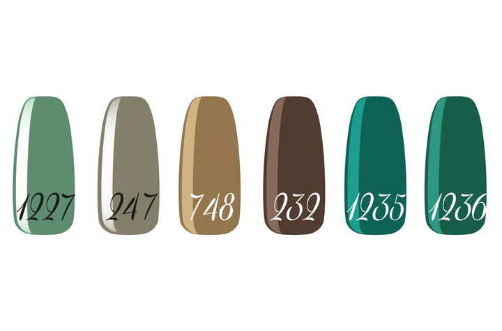 Smalto gel per unghie color semipermanente GREEN LIFE COLLECTION set 6 colori polish gel