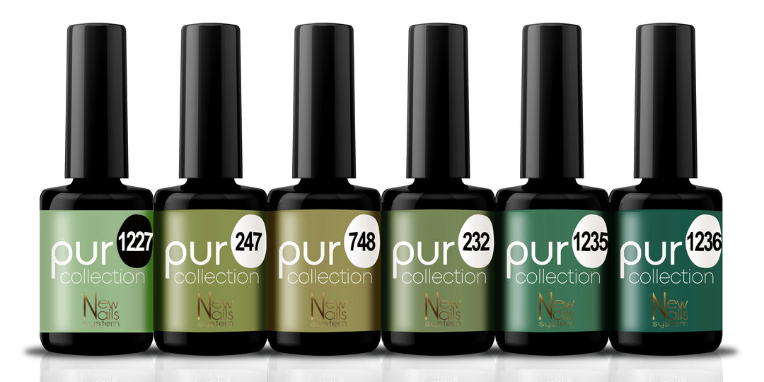 Smalto gel per unghie color semipermanente GREEN LIFE COLLECTION set 6 colori polish gel