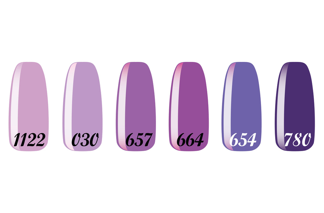 Smalto gel per unghie color semipermanente PERYVINKLE COLLECTION set 6 colori polish gel