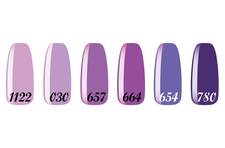 Smalto gel per unghie color semipermanente PERYVINKLE COLLECTION set 6 colori polish gel