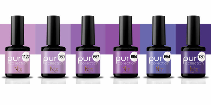 Smalto gel per unghie color semipermanente PERYVINKLE COLLECTION set 6 colori polish gel