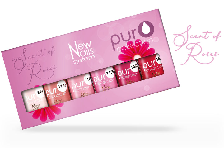 Smalto gel per unghie color semipermanente SCENT OF ROSES COLLECTION set 6 colori polish gel