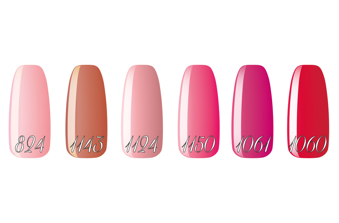 Smalto gel per unghie color semipermanente SCENT OF ROSES COLLECTION set 6 colori polish gel