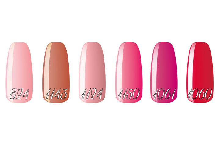 Smalto gel per unghie color semipermanente SCENT OF ROSES COLLECTION set 6 colori polish gel