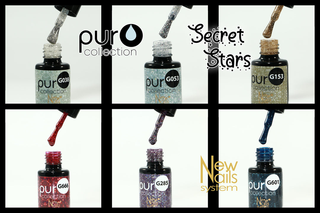 Smalto gel per unghie color semipermanente SECRET STARS COLLECTION set 6 colori polish gel
