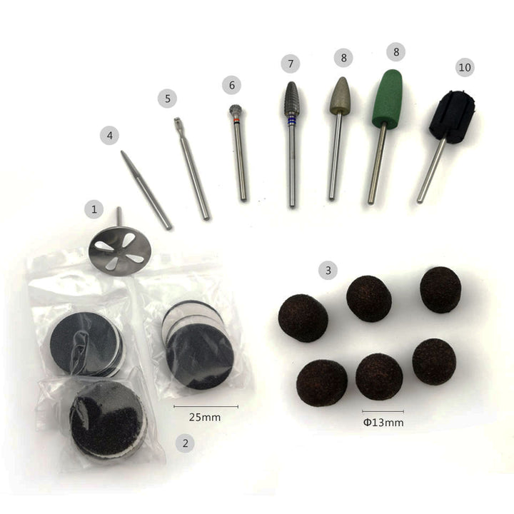 PEDICURE KIT  set di punte fresa per pedicure